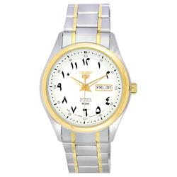 Picture of Seiko SNKP22J1 5 Two Tone Stainless Steel White Arabic Dial Automatic Men Watch for Adult - White