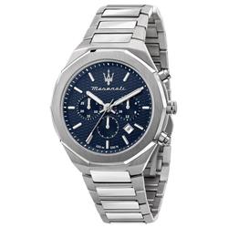 R8873642006- Stile Chronograph Blue Dial Quartz 100M Men Watch for Adult - Blue -  Maserati