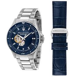 R8823140007- Sfida Diamond Open Heart Dial Automatic 100M Men Watch for Adult - White -  Maserati