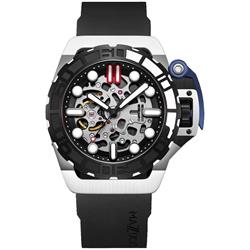 Rim Sub Black & Silver Skeleton Dial Automatic Dive 100M Men Watch for Adult - White -  Roca, RO3446810