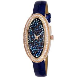 Picture of Adee Kaye AK2523-LR GBU.-.NS Aura Collection Crystal Accents Dial Quartz Womens Watch&#44; White & Blue