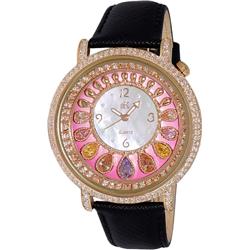 Picture of Adee Kaye AK2112-LRG.-.NS Tear Drop Collection Crystal Accents Mother of Pearl Dial Quartz Womens Watch&#44; Pink&#44; White & Blue