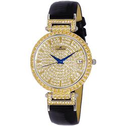 Picture of Adee Kaye AK2529-MG.-.NS Embellish Collection Crystal Accents Pave Dial Quartz Womens Watch, Blue