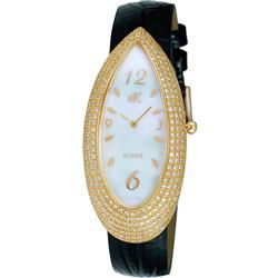 Picture of Adee Kaye AK2527-LG.-.NS Pear Collection Crystal Accents Mother of Pearl Dial Quartz Womens Watch&#44; White & Blue