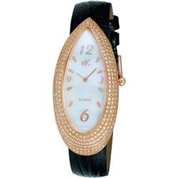 Picture of Adee Kaye AK2527-LRG.-.NS Pear Collection Crystal Accents Mother of Pearl Dial Quartz Womens Watch, White