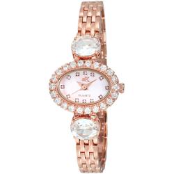 Picture of Adee Kaye AK2730-R.-.NS Fancy Collection Crystal Accents Mother of Pearl Dial Quartz Womens Watch, White