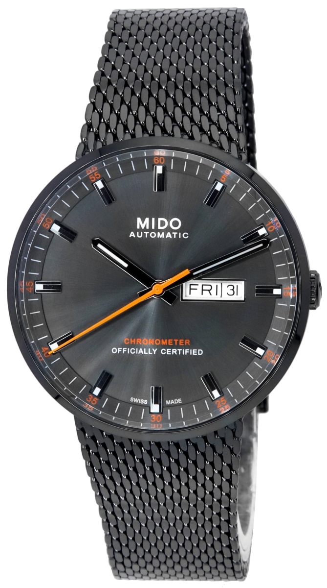 M031.631.33.061.00 Commander Icone Chronometer Anthracite Dial Automatic Mens Watch for Adult, Black -  Mido