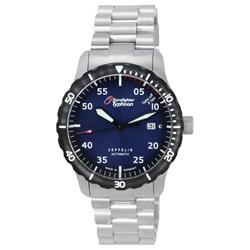 Z7268M3set Eurofighter Typhoon Stainless Steel Blue Dial Automatic Divers 200M Mens Watch with Extra Strap, Black - Adult -  Zeppelin