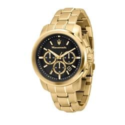 Successo Chronograph Gold Tone Stainless Steel Black Dial Quartz Mens Watch, Blue - Adult -  Curiosidad, CU3293006