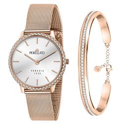 Picture of Maserati R0153161504- Morellato 1930 Just Time Rose Gold Silver Dial Quartz Womens Watch with Free Bracelet&#44; White - Adult