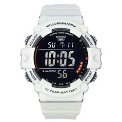 AE-1500WH-8B2 Standard Digital White Resin Strap Quartz 100M Mens Watch, Black - Adult -  Casio