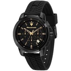 Successo Chronograph Silicone Strap Black Dial Quartz Mens Watch, White - Adult -  Curiosidad, CU3288721