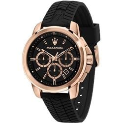 Successo Chronograph Silicone Strap Black Dial Quartz Mens Watch, Black - Adult -  Curiosidad, CU3293008