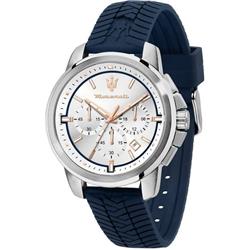 Successo Chronograph Silicone Strap Silver Dial Quartz Mens Watch, Blue - Adult -  Curiosidad, CU3288722