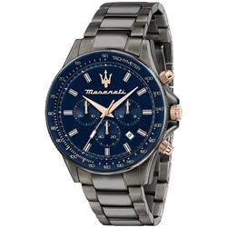 Sfida Chronograph Stainless Steel Blue Dial Quartz 100M Mens Watch, White - Adult -  Maserati, MA998850