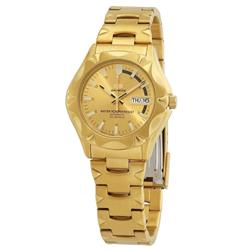 SNZ450J1 5 Sports Gold Tone Stainless Steel Gold Dial 23 Jewels Automatic 100M Mens Watch, White - Adult -  Seiko