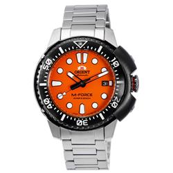M-Force AC0L Sports Stainless Steel Orange Dial Automatic Divers 200M Mens Watch, White - Adult -  Great Gems, GR3293010