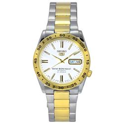 Picture of Seiko SNKE04J1 5 Two Tone Stainless Steel White Dial 21 Jewels Automatic Unisex Watch&#44; Blue - Adult