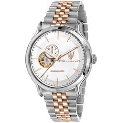 Epoca Two Tone Stainless Steel Open Heart White Dial Automatic 100M Mens Watch, White - Adult -  Curiosidad, CU3292253