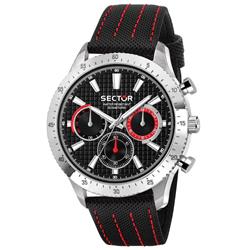 Picture of Sector R3251578011- 270 Multifunction Leather Strap Black Dial Quartz Mens Watch&#44; White - Adult