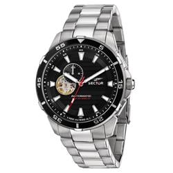 ADV2500 Automatico Stainless Steel Open Heart Black Dial Automatic 100M Mens Watch, Blue - Adult -  Get Noticed, GE3457678