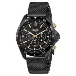 650 Chronograph Stainless Steel Black Dial Quartz 100M Mens Watch, White - Adult -  Get Noticed, GE3450102