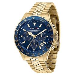 R3273661030- 230 Chronograph Gold Tone Stainless Steel Blue Dial Quartz 100M Mens Watch, White - Adult -  Sector