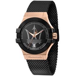 Potenza Stainless Steel Mesh Black Dial Quartz 100M Mens Watch, Black - Adult -  Curiosidad, CU3288456