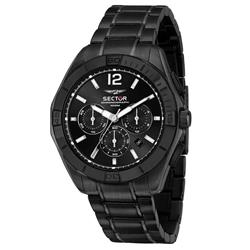 R3273636002- 790 Chronograph Black Dial Stainless Steel Quartz 100M Mens Watch, White - Adult -  Sector