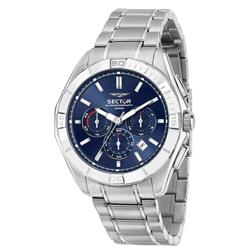 R3273636004- 790 Chronograph Stainless Steel Blue Dial Quartz 100M Mens Watch, Blue - Adult -  Sector