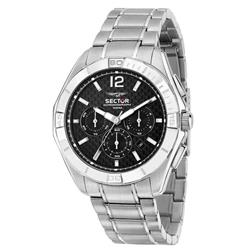 R3273636003- 790 Chronograph Stainless Steel Black Dial Quartz 100M Mens Watch, Black - Adult -  Sector