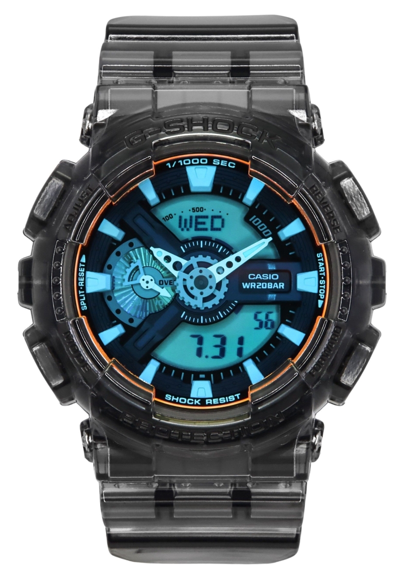 Picture of Casio GA-110TLS-8A 51.20 x 16.90 mm G-Shock Analog Digital Transparent Black Resin Strap Multicolor Dial Quartz 200 m Mens Watch