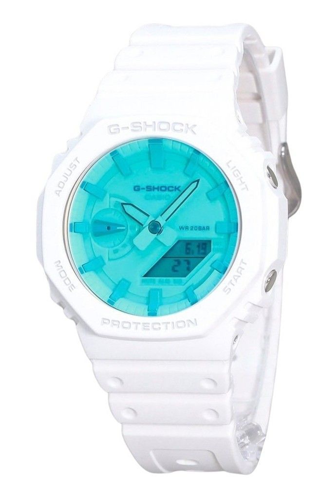 Picture of Casio GA-2100TL-7A 45.40 x 11.80 mm G-Shock Analog Digital White Resin Strap Multicolor Dial Quartz 200 m Mens Watch