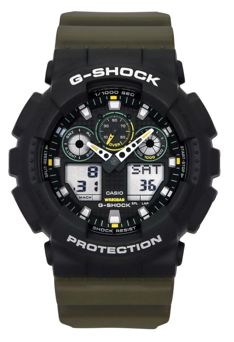 Picture of Casio GA-100TU-1A3 51.20 x 16.90 mm G-Shock Analog Digital Resin Strap Black Dial Quartz 200 m Mens Watch