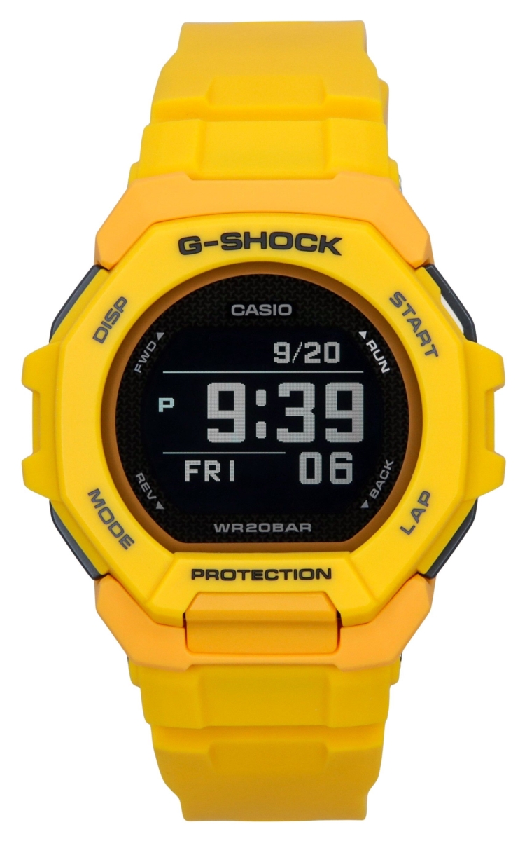 Picture of Casio GBD-300-9 47.40 x 14.90 mm G-Shock G-Squad Digital Smartphone Link Yellow Bio-Based Resin Quartz 200 m Mens Watch