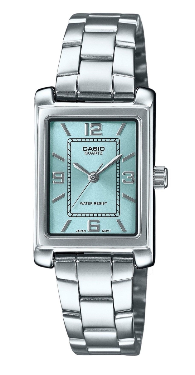 LTP-1234DD-2A 21 x 7.40 mm Standard Analog Stainless Steel Aqua Blue Dial Quartz Womens Watch -  Casio