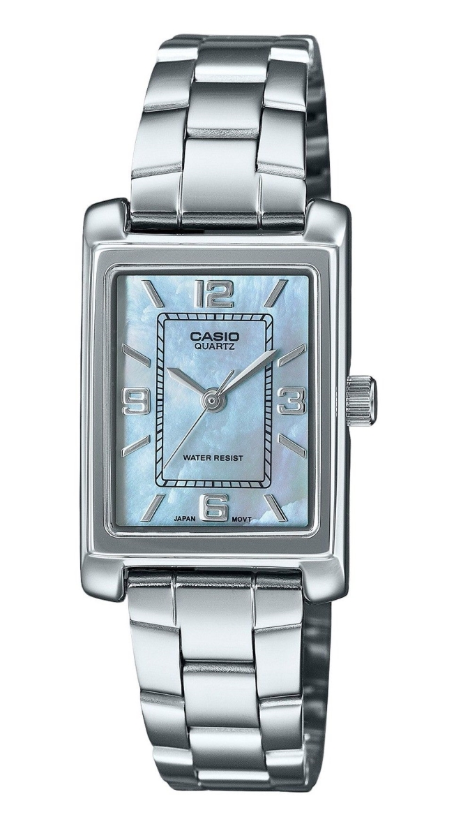 LTP-1234DS-2A 21 x 7.40 mm Standard Analog Stainless Steel Mother of Pearl Dial Quartz Womens Watch -  Casio