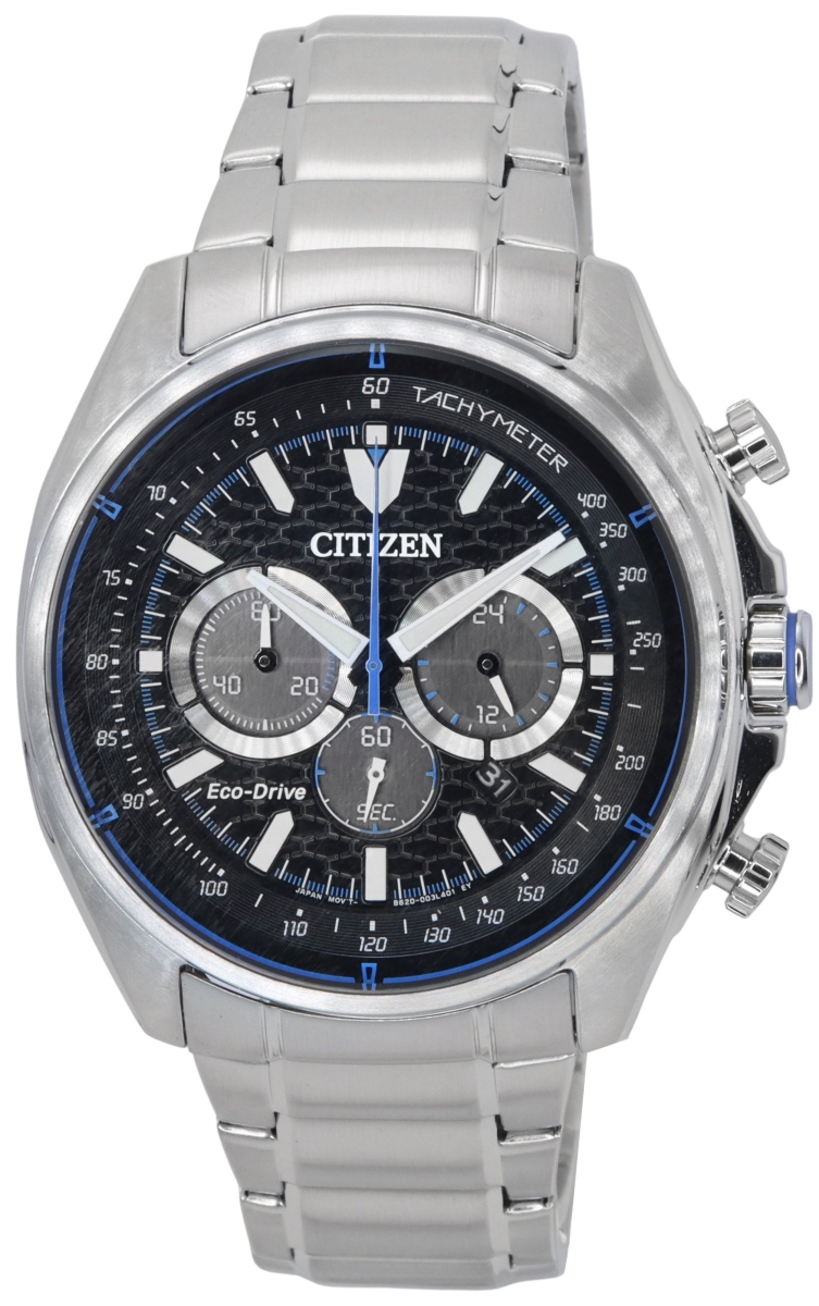 CA4560-81E 44.80 x 12.30 mm Eco-Drive Chronograph Stainless Steel Black Dial 100 m Mens Watch -  CITIZEN