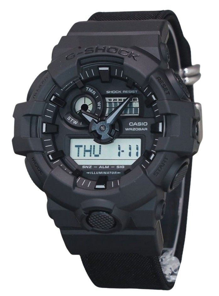 Picture of Casio GA-700BCE-1A 53.40 x 18.5 mm G-Shock Analog Digital Eco Cloth Strap Black Dial Quartz 200 m Mens Watch