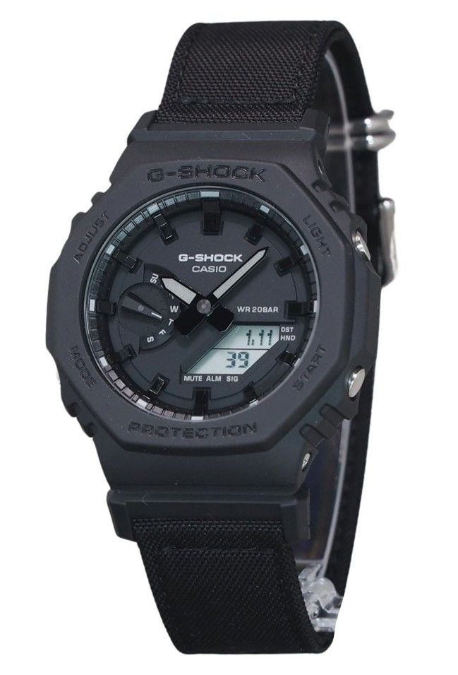 Picture of Casio GA-2100BCE-1A 45.40 x 11.80 mm G-Shock Analog Digital Eco Cloth Strap Black Dial Quartz 200 m Mens Watch