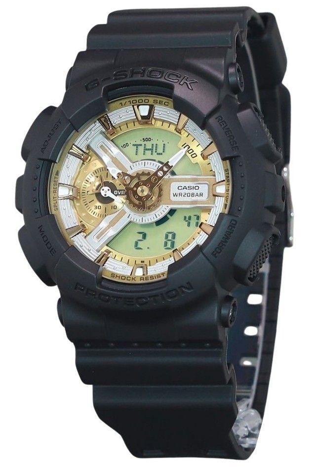 Picture of Casio GA-110CD-1A9 51.20 x 16.90 mm G-Shock Analog Digital Resin Strap Gold Dial Quartz 200 m Mens Watch