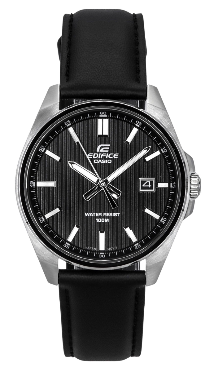 Picture of Casio EFV-150L-1A 42.60 x 9 mm Edifice Analog Tough Leather Strap Black Dial Quartz 100 m Mens Watch