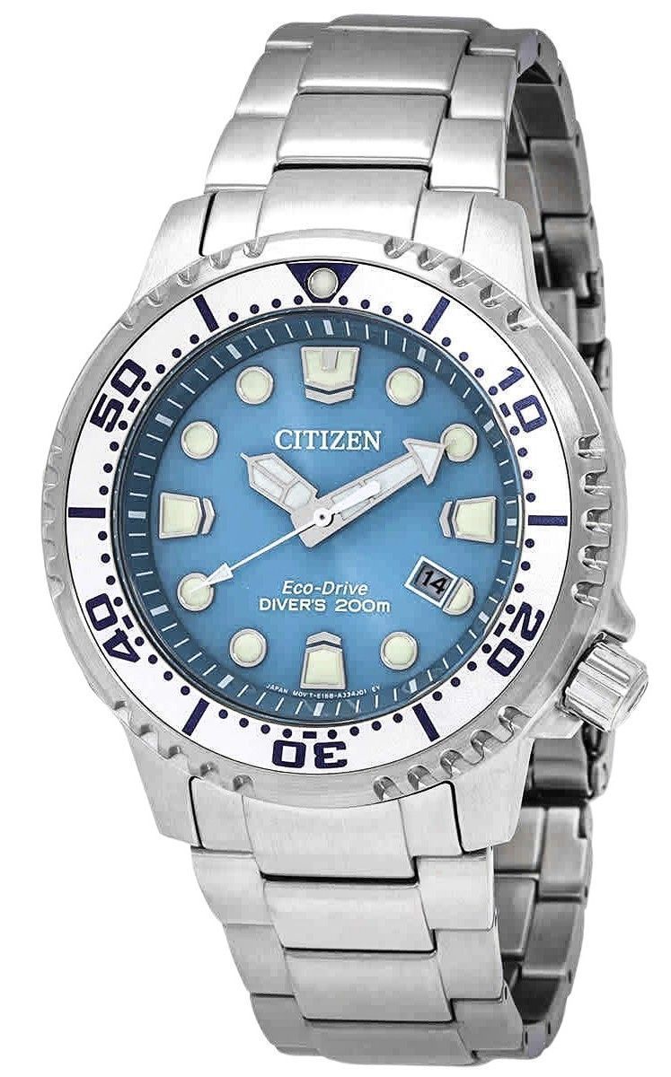BN0165-55L 44 x 11.5 mm Promaster Dive Stainless Steel Light Blue Dial Eco-Drive Divers 200 m Mens Watch -  CITIZEN
