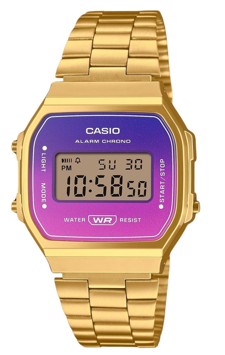 Picture of Casio A168WERG-2A 36.30 x 9.60 mm Vintage Digital Gold Tone Stainless Steel Bracelet Quartz Unisex Watch