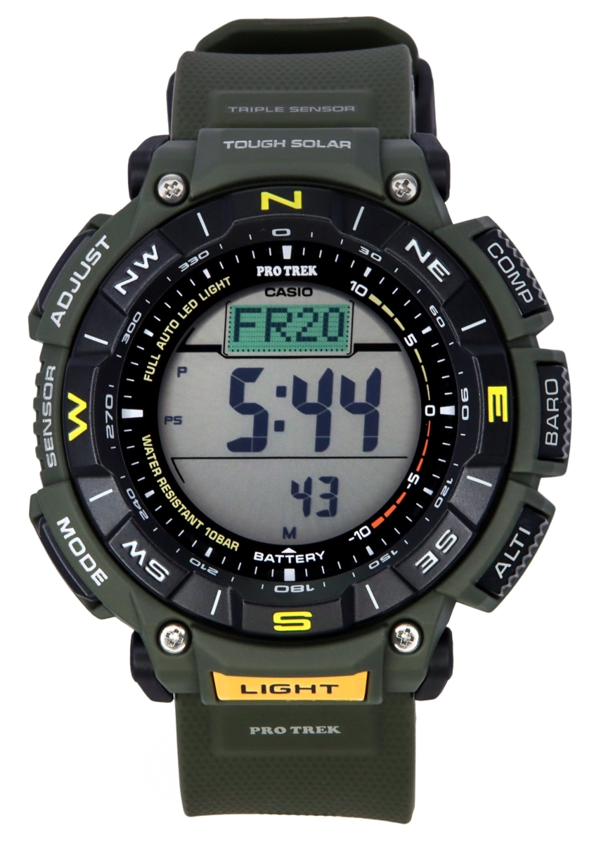 Picture of Casio PRG-340-3 51.70 x 15.10 mm Pro Trek Digital Green Bio Based Resin Strap Tough Solar 100 m Mens Watch