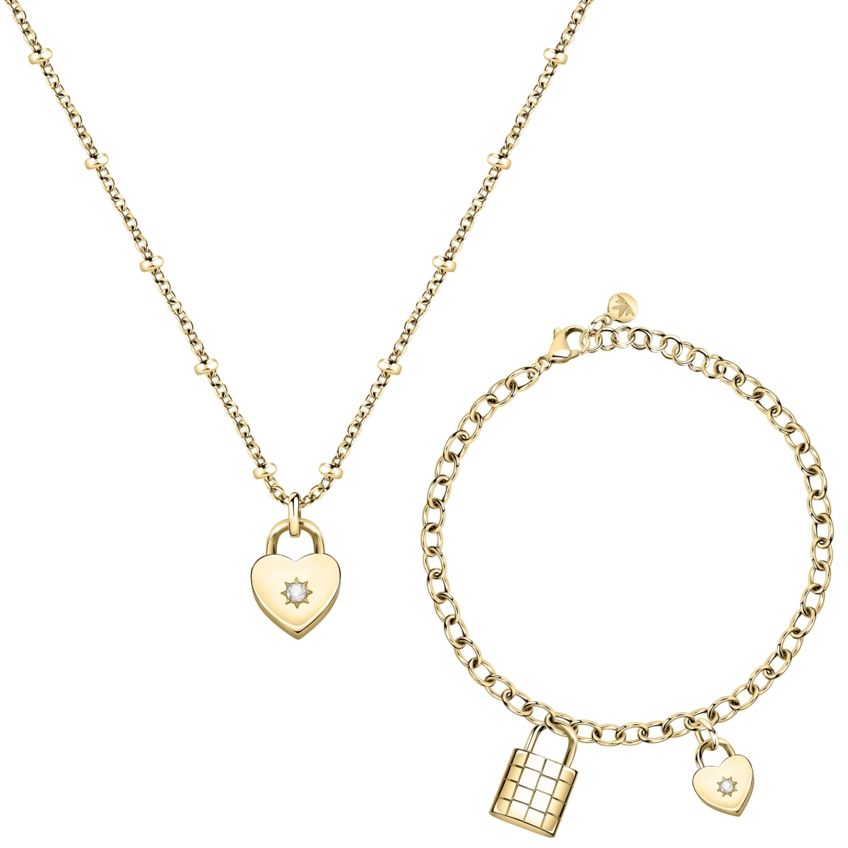 Picture of Morellato Accessories SAUB19- Abbraccio Gold Tone Stainless Steel Necklace & Bracelet for Women
