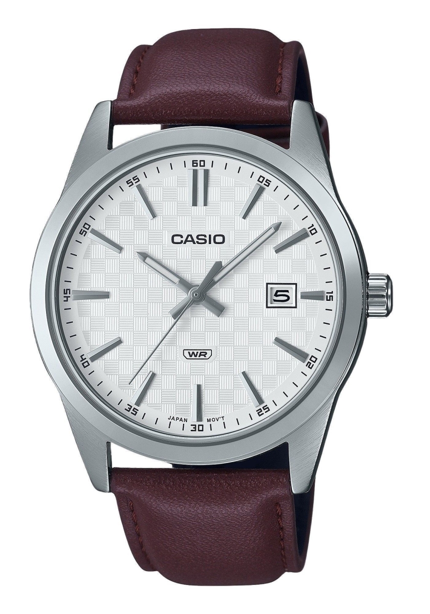 Picture of Casio MTP-VD03L-5A 41 x 9.60 mm Standard Analog Leather Strap White Dial Quartz Mens Watch