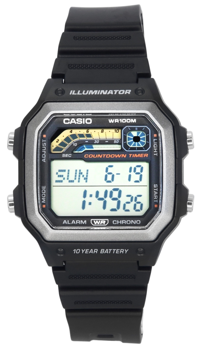 Picture of Casio WS-1600H-1A 42.10 x 12.5 mm Standard Digital Black Resin Strap Quartz 100 m Mens Watch