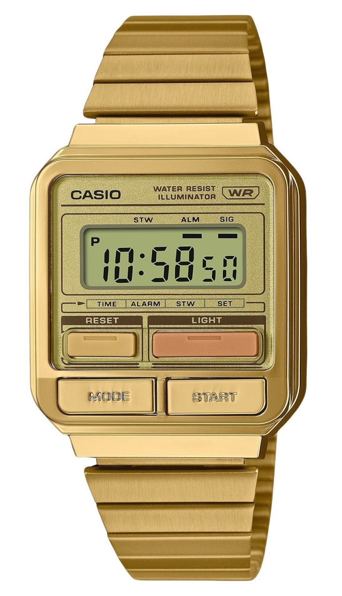 Picture of Casio A120WEG-9A 33.5 x 9.40 mm Vintage Digital Gold Ion Plated Stainless Steel Quartz Unisex Watch