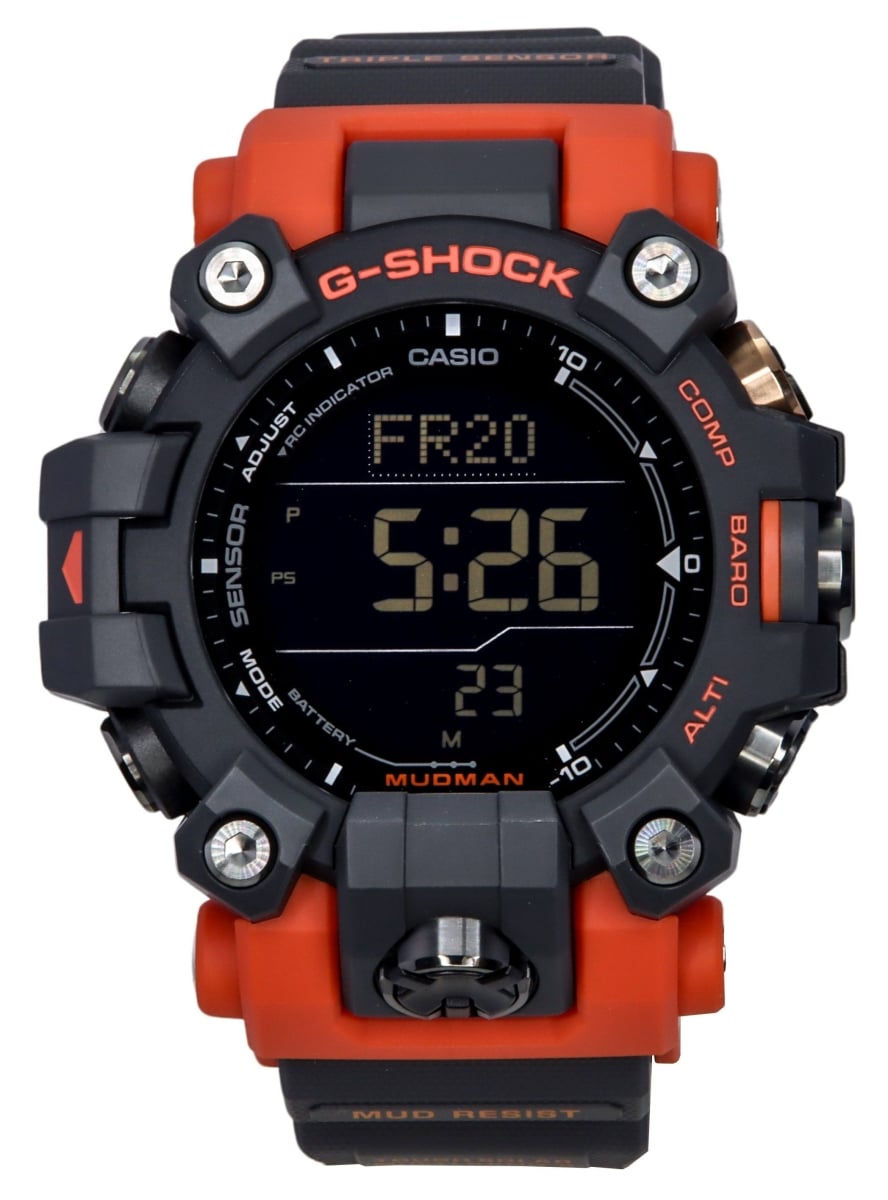 GW-9500-1A4 52.70 x 14.80 mm G-Shock Mudman Master of G-Land Digital Orange & Black Resin Strap Solar 200 m Mens Watch -  Casio